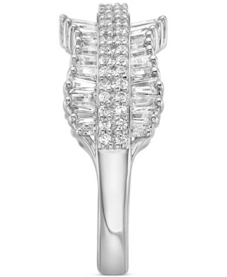 Diamond Round & Baguette Ring (1 ct. t.w.) in 10k White Gold