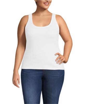Plus Size Pointelle Rib UNeck Tank