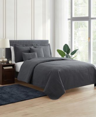 Grid Embossed 5-Pc. Quilt Set, King/California King