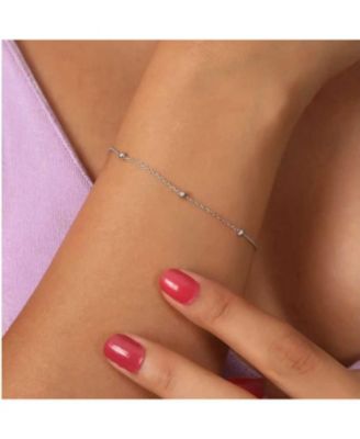 Fine Beaded Chain Bracelet Satellite in Sterling