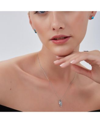 Hamsa Evil Eye Star Turquoise Sterling Silver Necklace