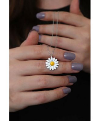 Sterling Silver Daisy Pendant Necklace