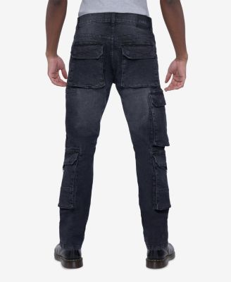 Men's All Over Multi Cargo Pocket Straight Fit Fashion Jeans
