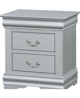 24" Platinum Two Drawers Nightstand