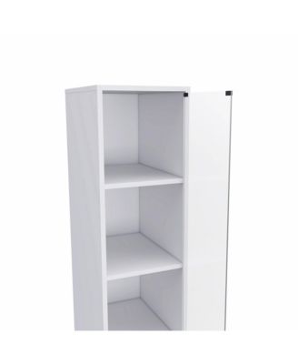 Bathroom Storage Cabinet with Glass Door and Sliding Drawers