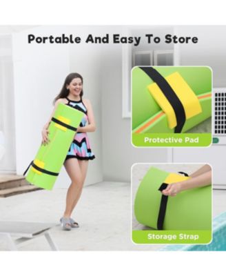 Green Water Floating Mat Foam Pad, 7x3FT Bouncy Tear-Resistant XPE Foam