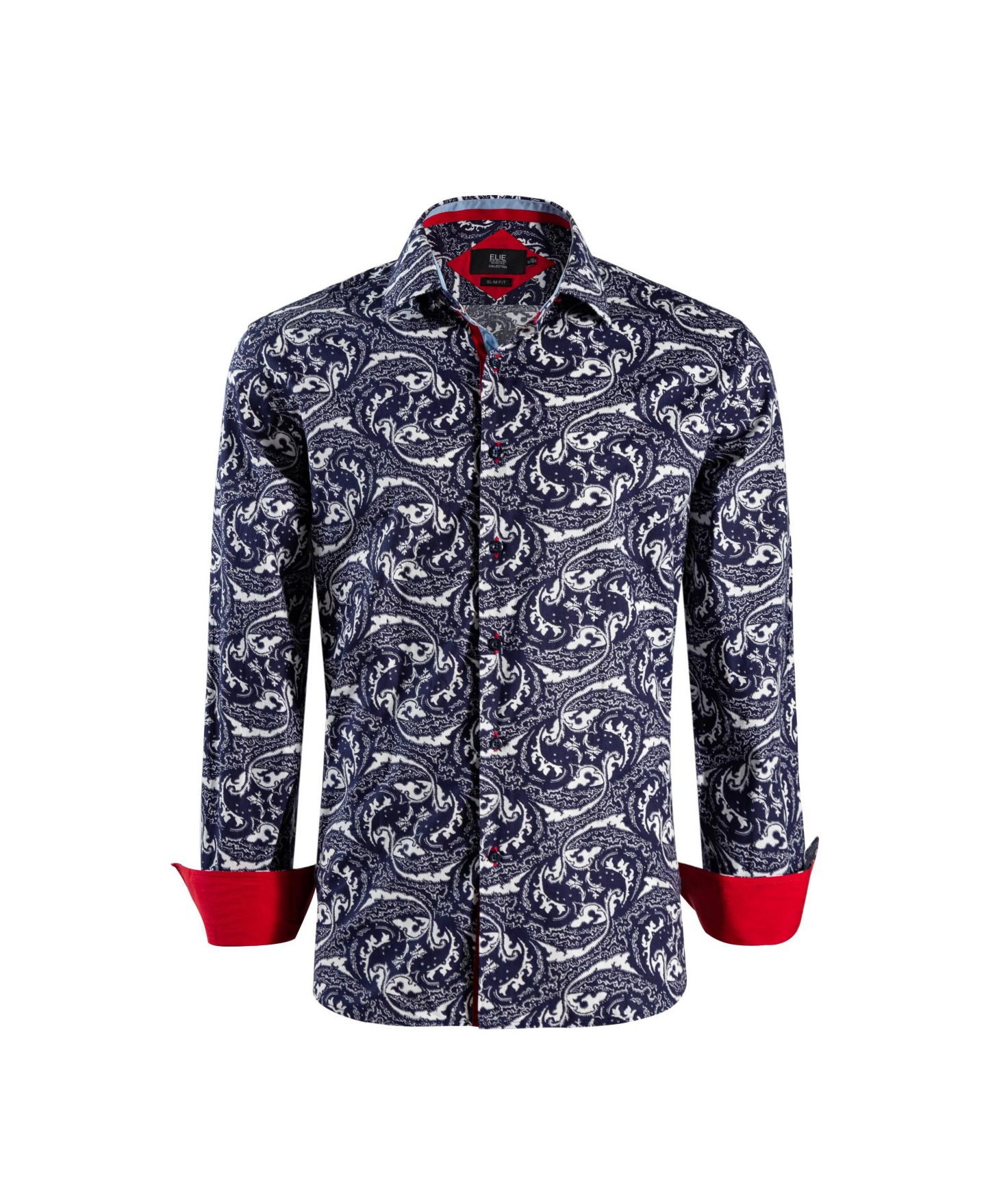 Рубашка Elie Balleh Navy Paisley Pattern Slim Fit Shirt для мальчиков, цвет: Тёмно-синий — фото 3