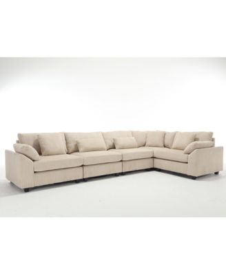101" Corduroy Modular Deep Seating Sectional Sofa