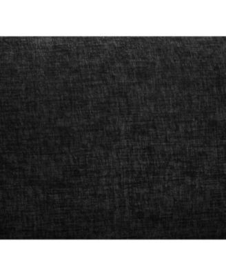 51" Black Chenille Chaise Lounge with Ottoman & Storage