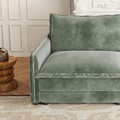 Corduroy Loveseat Sofa with Pillows
