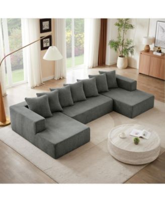 Luxurious Chenille U-Shape Sectional Sofa