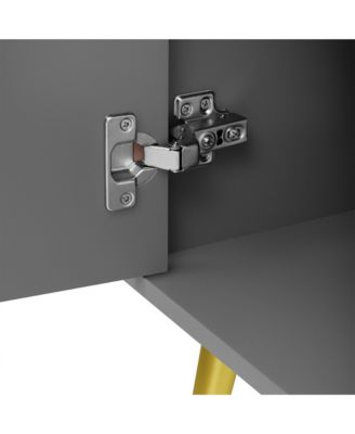 Modern TV Stand with Adjustable Shelf, Metal Legs, and Anti-Tip Safety