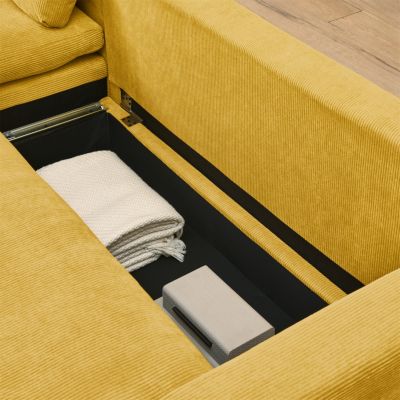 Convertible Sleeper Sofa Bed 90" L-Shaped Sectional with Pull-Out Bed