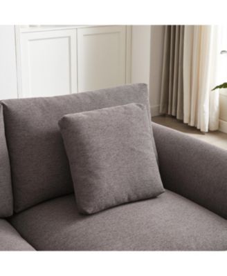 Streamdale 2 Pc Modular Sofa with Ottoman, Upholstery, Plastic Legs, Pillows & Cushions – Living Room Furniture