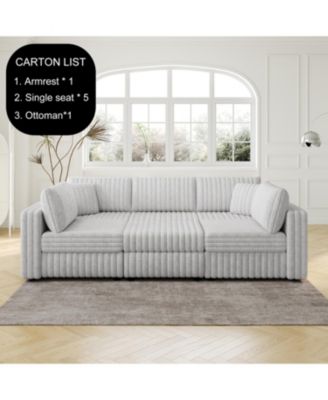 6-Person U-Shaped Sofa with Ottoman, Modern Comfort and Style, 106.3" x 30.7