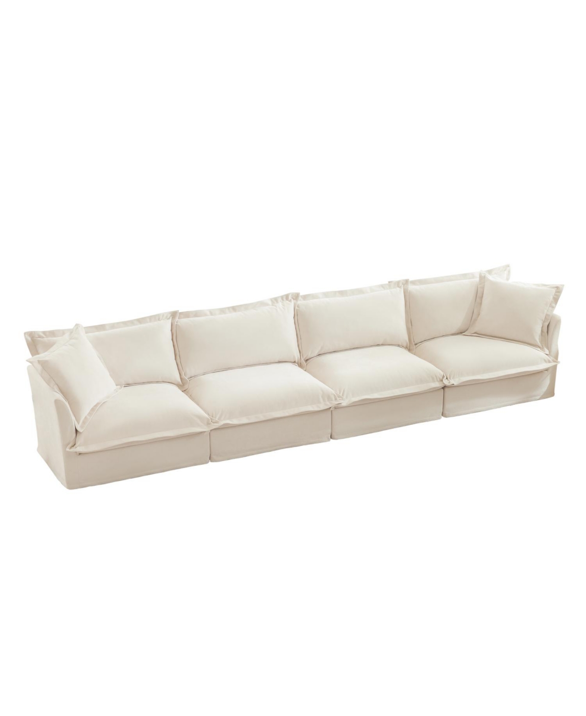 Streamdale Furniture Slipcovered 4-Seater Sofa with Removable Cover in Cream Chenille