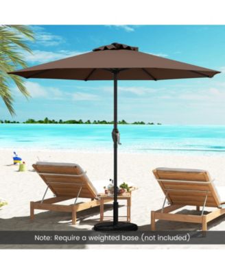 Outdoor Heavy Duty Market Umbrella with Crank Handle and 8 Sturdy Ribs