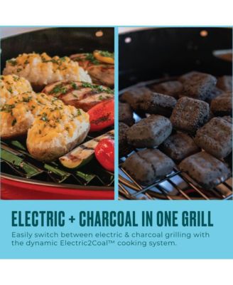 Bistro Pro Electric Grill and Griddle with Charcoal Mode - Red