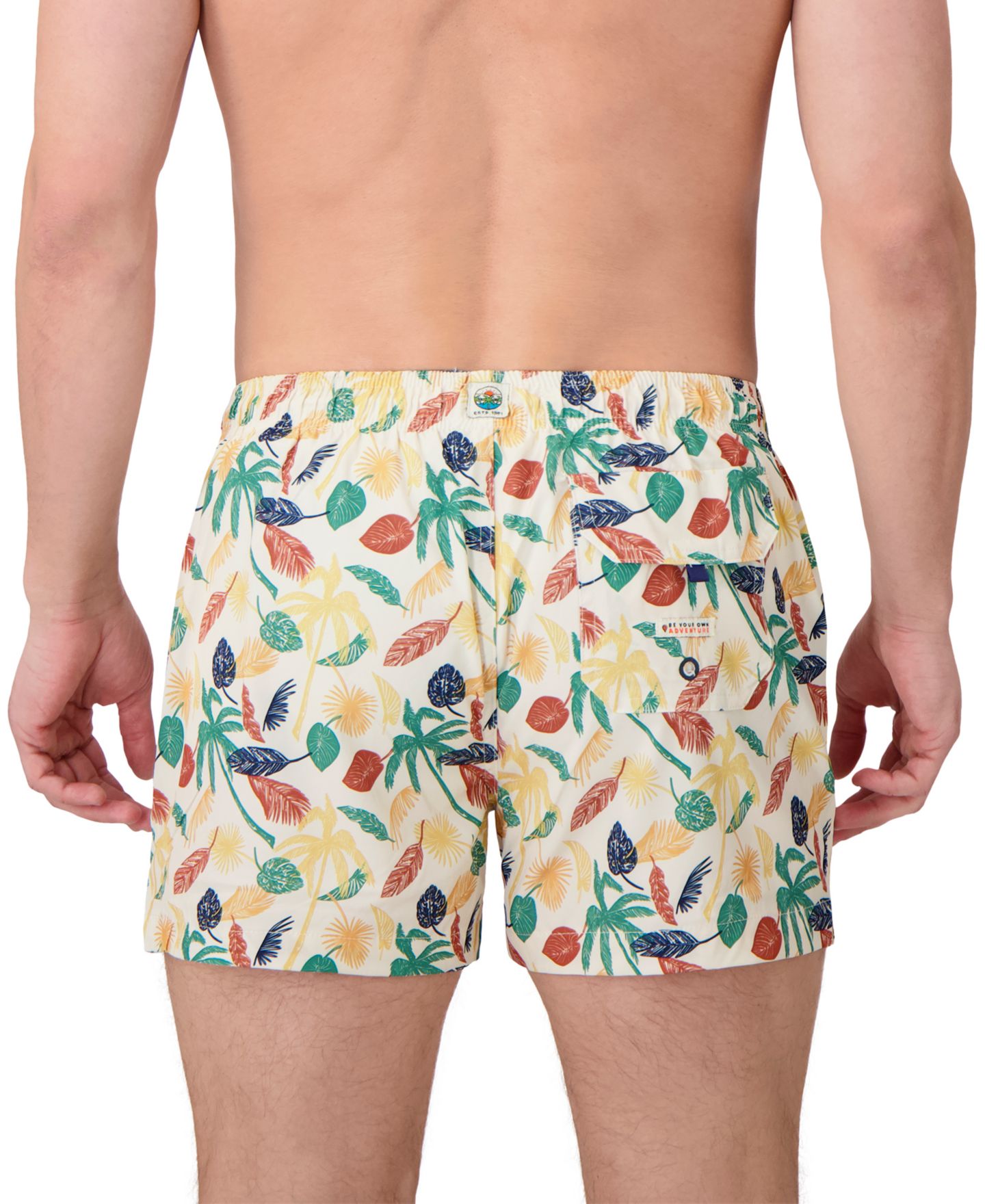 Плавки Sunset Leaf-Pattern для мужчин, тканый — Sunset x Vine, цвет: Льняной — фото 3