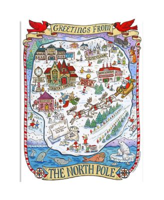 1000 Piece Greetings From The North Pole Map Christmas Jigsaw Puzzle