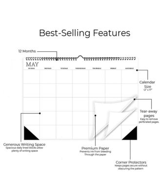 Undated 17" x 12" Dry Erase Medium Wire-o Hanging Horizontal Wall Calendar