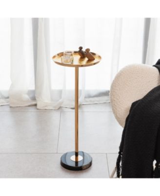 Streamdale Adjustable Marble Side Table Gold & White
