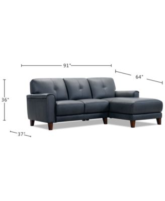 Ashlinn 2-Pc. Leather Chaise Sofa, Exclusively at Macy's