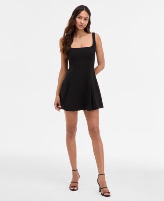 French Connection - Women's Square-Neck Pleated Mini Dress