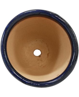 Chalet Outdoor/Indoor High-Fired Glazed UV- and Frost-Resistant Ceramic Planters with Drainage Holes - 2-Pack