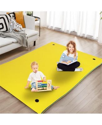 Yellow Water Floating Mat Foam Pad, 9x6FT Bouncy Tear-Resistant XPE Foam