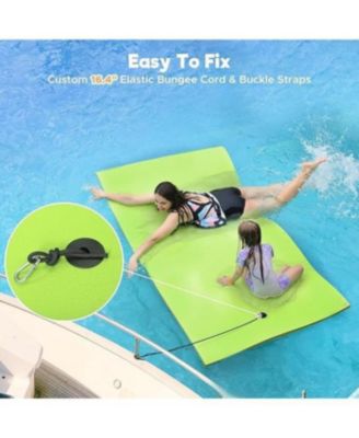 Green Water Floating Mat Foam Pad, 8x4FT Bouncy Tear-Resistant XPE Foam