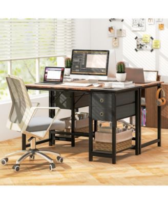 48-Inch Home Office Desk with 2 Drawers Hanging Hook