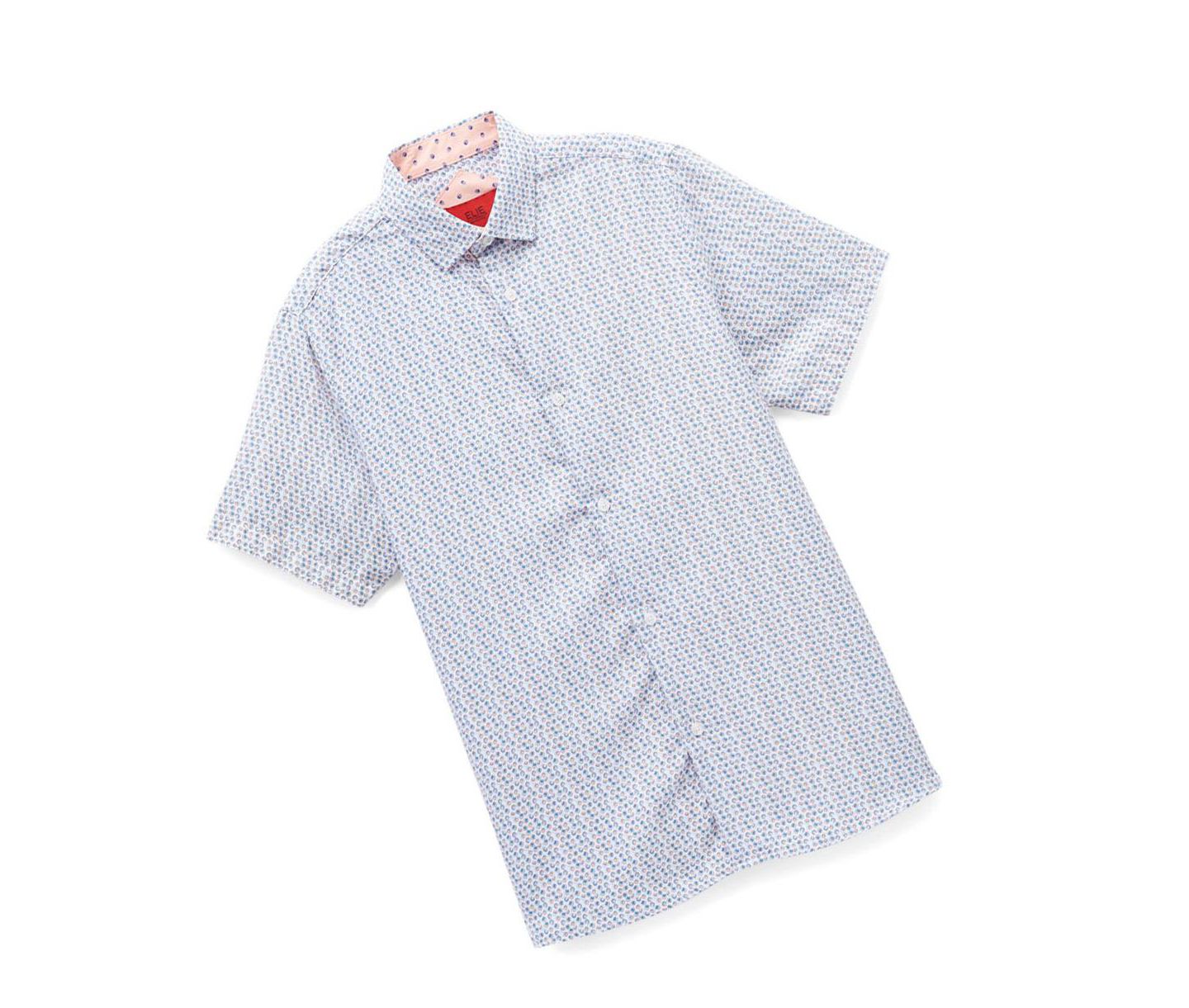 Рубашка Elie Balleh Blue Printed Button-Down Slim Fit Shirt для мальчиков, цвет: Синий — фото 2