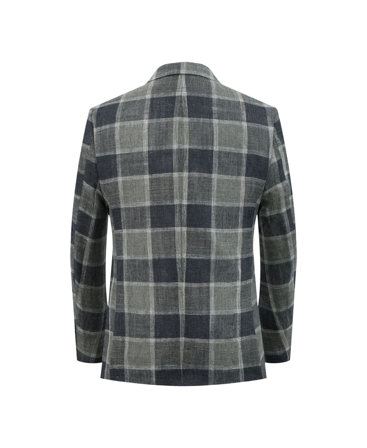 Пиджак Elie Balleh Grey Slim Fit Plaid Blazer для мальчиков, цвет: Серый — фото 2