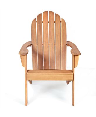 2PCS Wooden Classic Adirondack Chair Lounge Chair Outdoor Patio