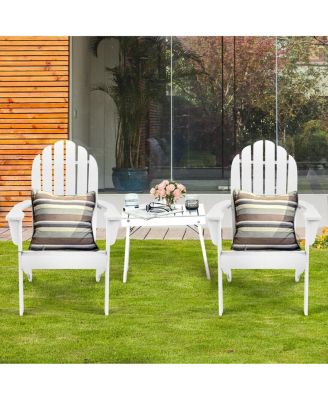 2PCS Wooden Classic Adirondack Chair Lounge Chair Outdoor Patio