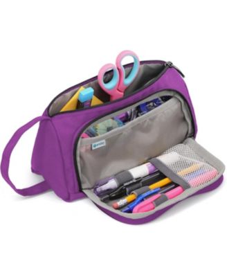 Big Capacity Pencil Case, 3 Compartments Pencil Bags with Zipper, Large Capacity Pencil Pouch, Cute Pencil Case Organizer, Zipper Pencil Pouches, Pink