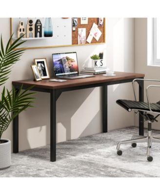 55 Inch Conference Table with Heavy-duty Metal Frame