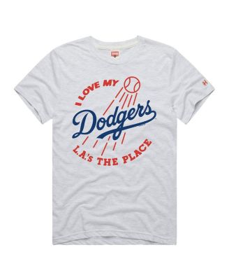 Men's Ash Los Angeles Dodgers Hyper Local Tri-Blend T-Shirt