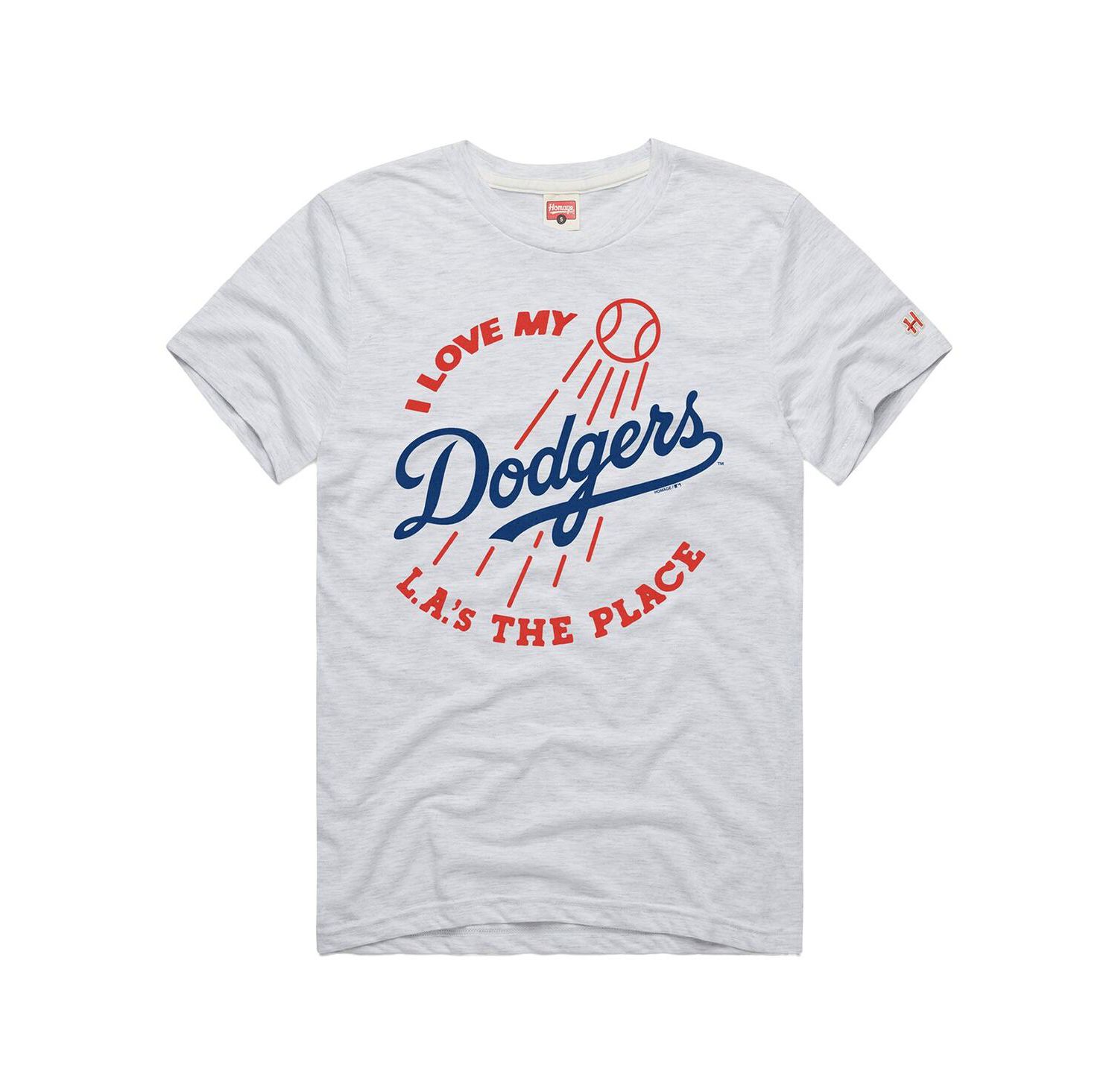Men's Ash Los Angeles Dodgers Hyper Local Tri-Blend T-Shirt