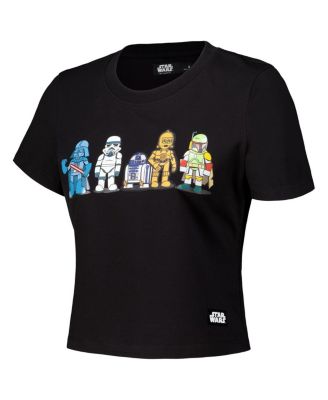 Women's Black Star Wars Babydoll Cropped T-Shirt