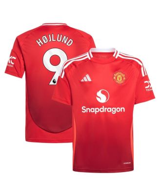 adidas - Big Boys and Girls Rasmus Højlund Red Manchester United 2024/25 Home Replica Player Jersey