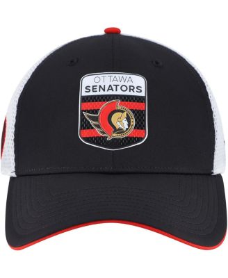 Men's Black/White Ottawa Senators Authentic Pro Draft Podium Trucker Adjustable Hat