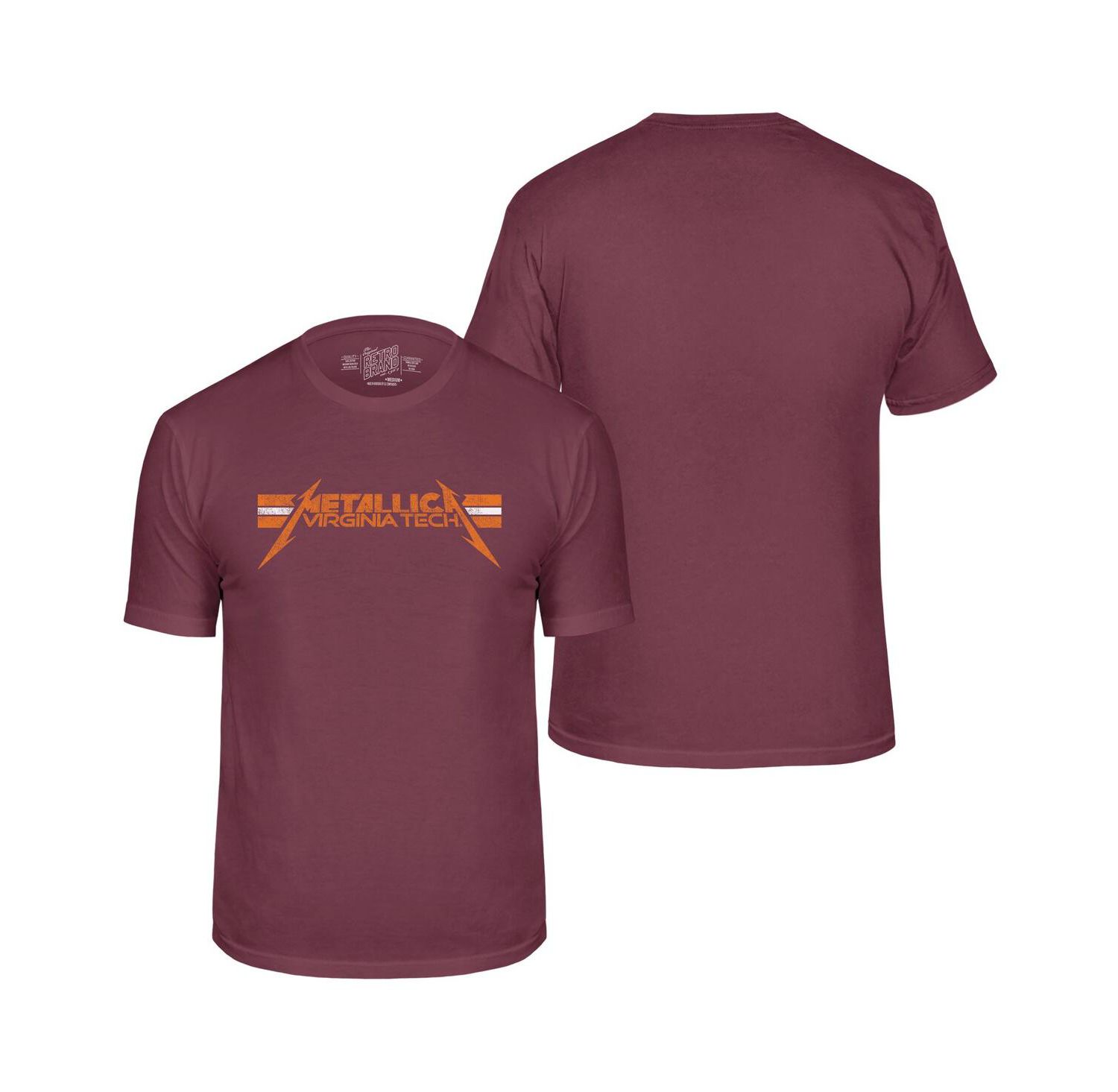 Men's Maroon Virginia Tech Hokies Metallica Retro T-Shirt