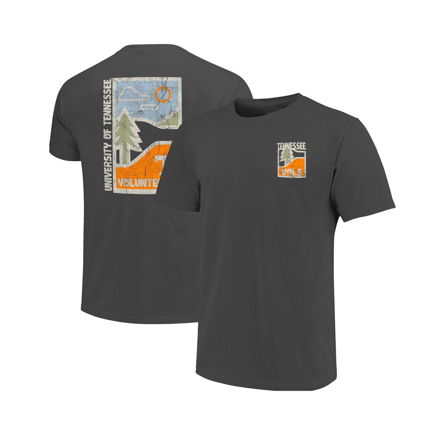 Men's Graphite Tennessee Volunteers Comfort Colors Minimal Vista Distressed Graphics T-Shirt