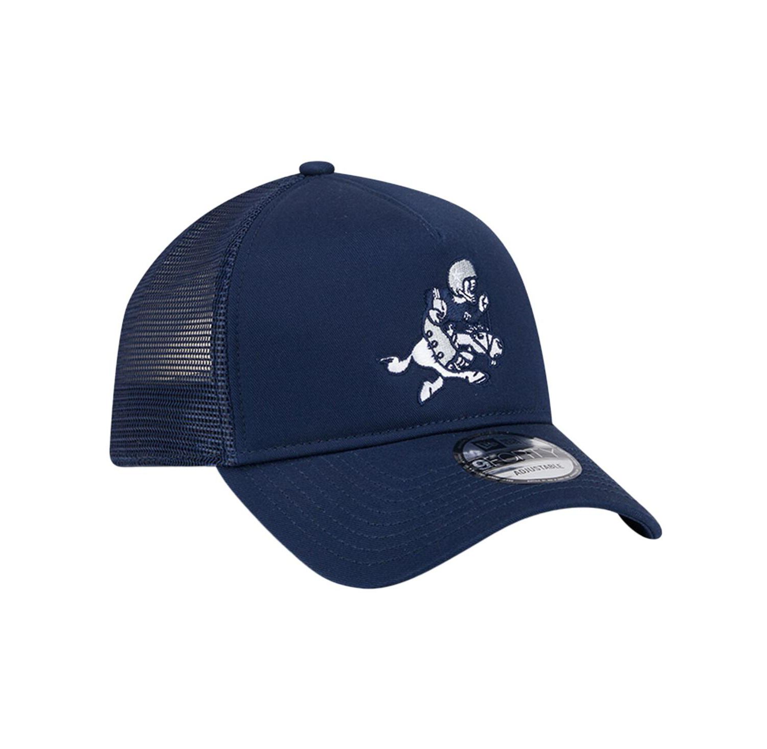 Men's Navy Dallas Cowboys Retro Main A-Frame Trucker 9FORTY Adjustable Hat