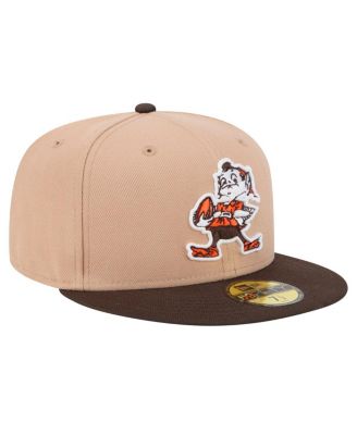 Men's Tan Cleveland Browns Throwback Logo Main 59FIFTY Fitted Hat