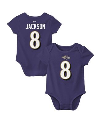 Nike - Baby Boys and Girls Lamar Jackson Purple Baltimore Ravens Player Name Number Bodysuit