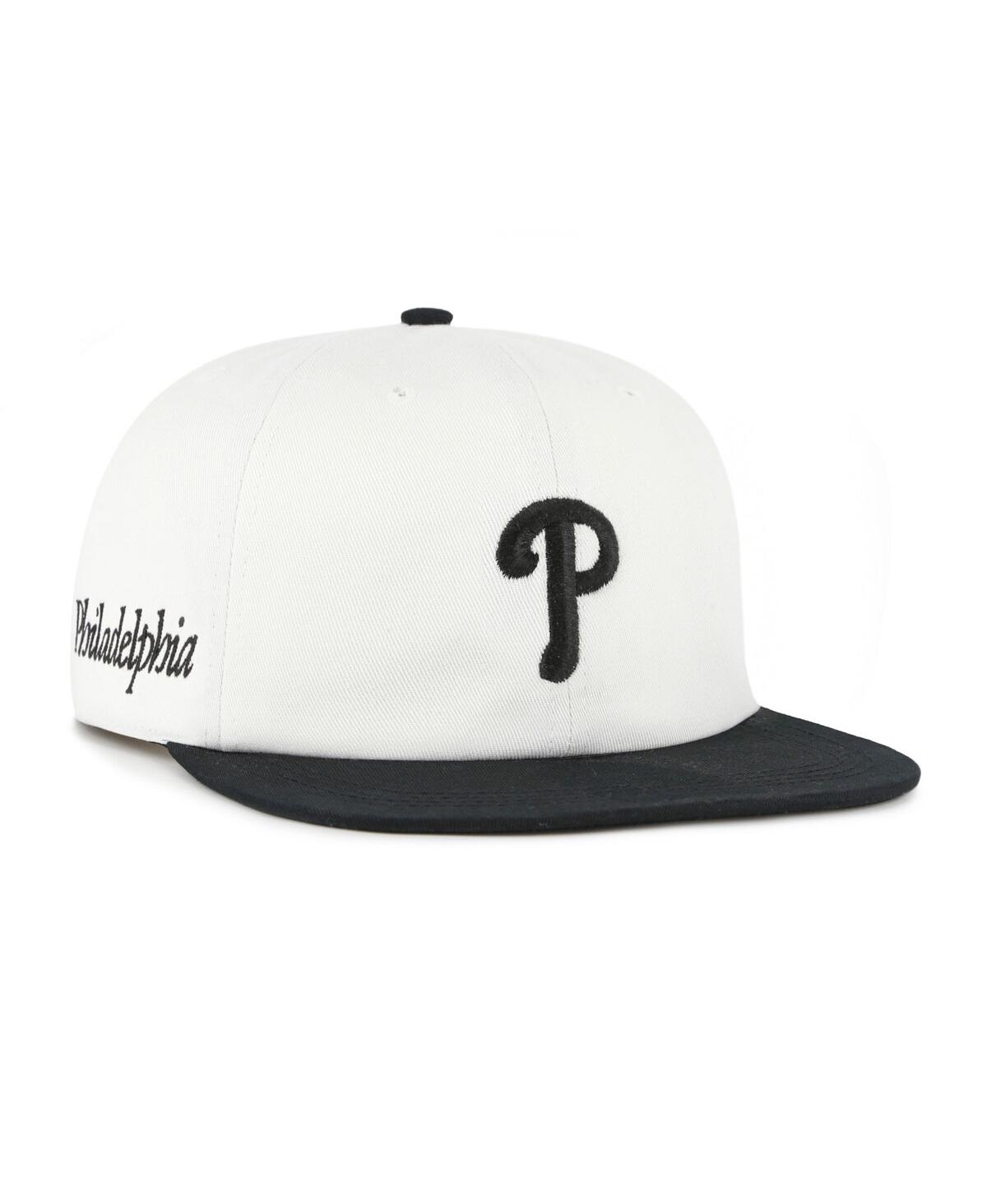 47 Brand Women's White/black Philadelphia Phillies Foundation Captain Snapback Hat