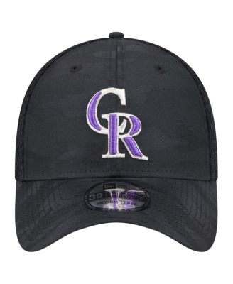 Men's Black Colorado Rockies Subtle Camo 39THIRTY Flex Hat